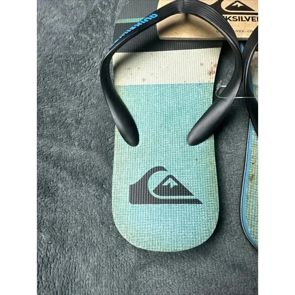 Quiksilver Men’s Molokai Sunset Flip Flop Black Sandals Size 8